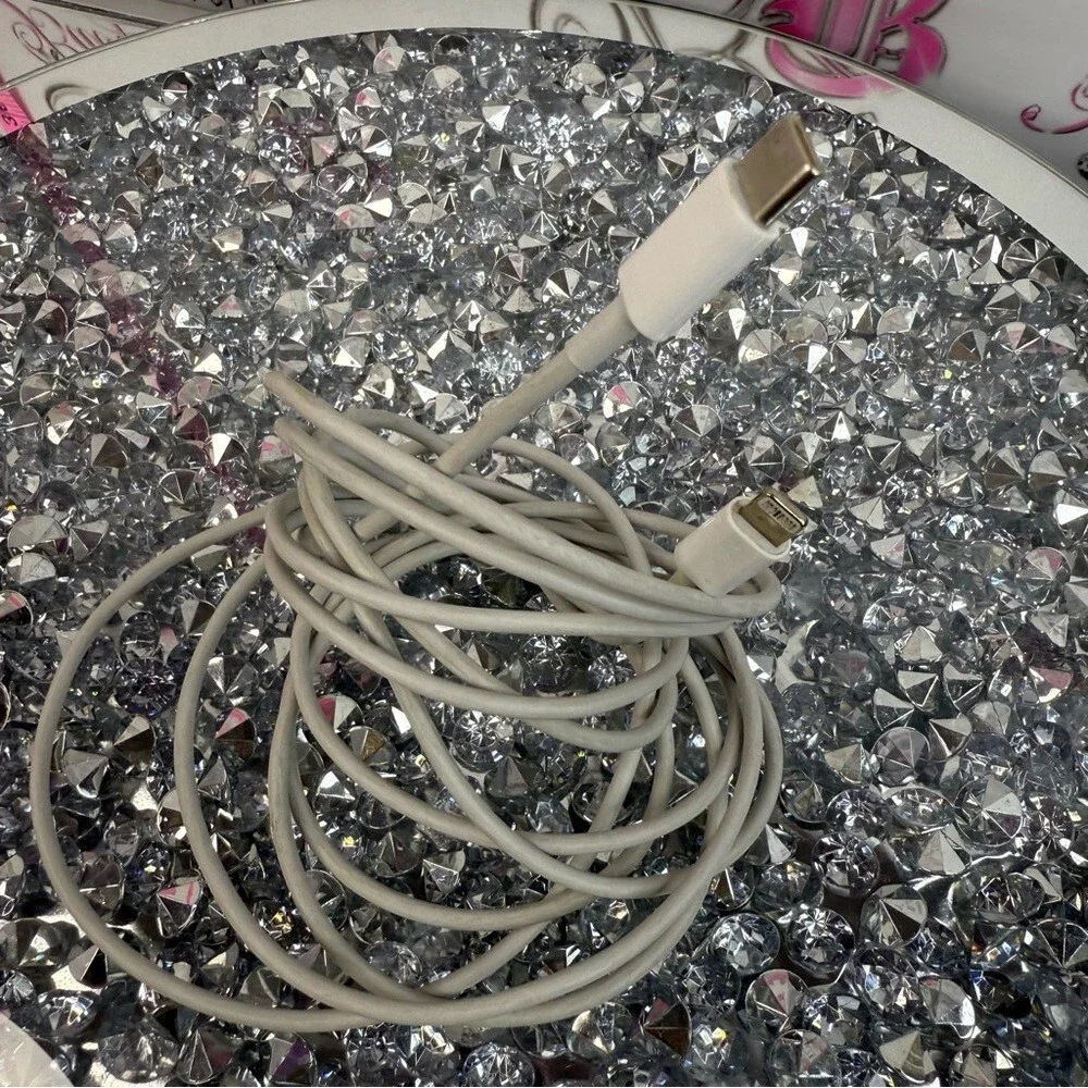 Long charger cord White Lightning Cable Charger Cord iPhone Usbc lightning